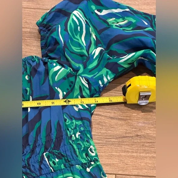 Lilly Pulitzer Lakira Cotton Vibrant Blue and Green Maxi Dress Size Small - Picture 7 of 9